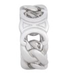 CELINE TRIOMPHE GOURMETTE RING IN BRASS WITH RHODIUM FINISH