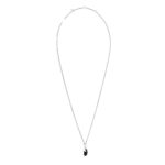 CELINE BEVELLED NECKLACE IN ONYX AND STERLING SILVER WITH RHODIUM FINISH