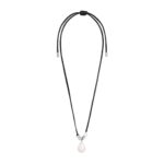 CELINE SAN ONOFRE BAROQUE PEARL NECKLACE IN CULTURED PEARL COTTON AND BRASS WITH RHODIUM FINISH
