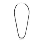 CELINE MONOCHROMS BEADS NECKLACE IN ONYX AND BRASS WITH RHODIUM FINISH