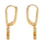 CELINE TRIOMPHE RHINESTONE EARRINGS IN BRASS WITH GOLD FINISH AND CRYSTALS