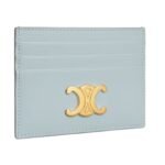 CELINE CARD HOLDER TRIOMPHE IN SHINY CALFSKIN ICE BLUE