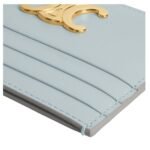 CELINE CARD HOLDER TRIOMPHE IN SHINY CALFSKIN ICE BLUE