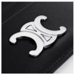 CELINE CARD HOLDER TRIOMPHE IN SHINY CALFSKIN BLACK