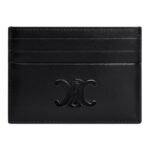 CELINE CARD HOLDER TRIOMPHE IN SHINY CALFSKIN SMOKED BROWN
