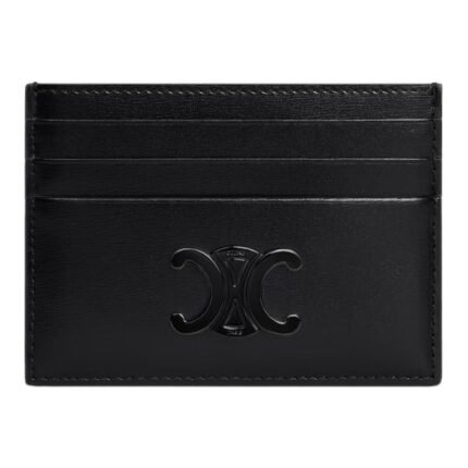 CELINE CARD HOLDER TRIOMPHE IN SHINY CALFSKIN BLACK-BLACK