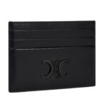 CELINE CARD HOLDER TRIOMPHE IN SHINY CALFSKIN BLACK-BLACK