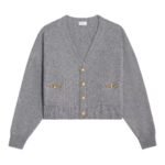 CELINE CARDIGAN WITH GOURMETTE IN HERITAGE CASHMERE GREY