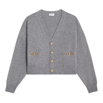 CELINE CARDIGAN WITH GOURMETTE IN HERITAGE CASHMERE GREY
