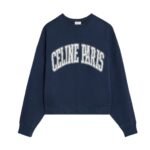 CELINE OVERSIZED SWEATSHIRT IN COTTON FLEECE NAVY STONEWASHED