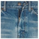 CELINE SKATE SHORTS IN ELECTRIC SKY WASH DENIM ELECTRIC SKY