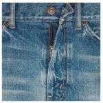 CELINE SKATE SHORTS IN ELECTRIC SKY WASH DENIM