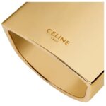 CELINE FORMES ABSTRAITES PYRAMID RING IN BRASS WITH GOLD FINISH