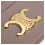 CELINE CARD HOLDER TRIOMPHE IN SHINY CALFSKIN PEBBLE