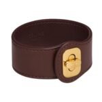 LES CUIRS CELINE JOSEPHINE BRACELET IN CALFSKIN AND BRASS WITH GOLD FINISH