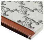 CELINE CARD HOLDER IN TRIOMPHE CANVAS AND CALFSKIN TAN