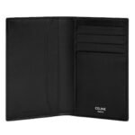 CELINE VERTICAL CARD HOLDER IN TRIOMPHE CANVAS AND CALFSKIN BEIGE