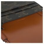 CELINE PHONE POUCH IN TRIOMPHE CANVAS AND CALFSKIN