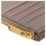 CELINE ZIPPED COMPACT CARD HOLDER ESSENTIALS IN GRAINED CALFSKIN PEBBLE