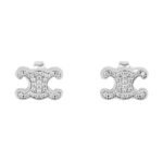 CELINE TRIOMPHE RHINESTONE STUDS IN STRASS AND BRASS WITH SILVER FINISH