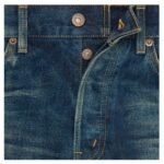 CELINE KURT JEANS IN DESTROYED BLUE MARBLE DENIM