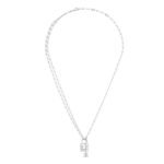 CELINE TRIOMPHE LOCK NECKLACE IN BRASS WITH SILVER FINISH