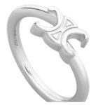 CELINE TRIOMPHE ASYMMETRIC RING IN BRASS WITH RHODIUM FINISH