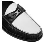 CELINE LUCO TRIOMPHE LOAFER IN POLISHED BULL BLACK-OPTIC WHITE