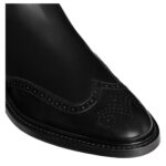 CELINE DONAVAN CHELSEA BOOT WITH BROGUES IN POLISHED BULL BLACK