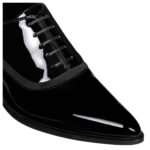 CELINE JUDE OXFORD IN PATENT CALFSKIN AND GROS GRAIN BLACK