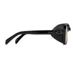 CELINE BLACK FRAME 57 SUNGLASSES IN ACETATE WITH LEATHER BLACK