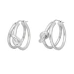 CELINE KNOT DOUBLE HOOPS IN BRASS WITH GOLD FINISH