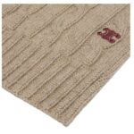 CELINE CABLE KNIT TRIOMPHE SCARF IN CASHMERE LIGHT TAUPE