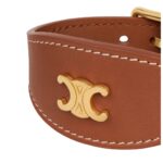 CELINE LES CUIRS BRACELET IN CALFSKIN AND BRASS WITH GOLD FINISH
