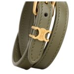 LES CUIRS CELINE DOUBLE BRACELET IN CALFSKIN AND BRASS WITH GOLD FINISH