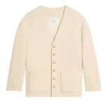 CELINE OVERSIZED JACKET IN BOUCLÉ TWEED CASHMERE IVOIRE