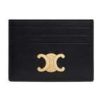 CELINE CARD HOLDER TRIOMPHE IN SHINY CALFSKIN ICE BLUE