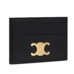 CELINE CARD HOLDER TRIOMPHE IN SHINY CALFSKIN BLACK