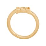 CELINE TRIOMPHE ASYMMETRIC RING IN BRASS WITH RHODIUM FINISH