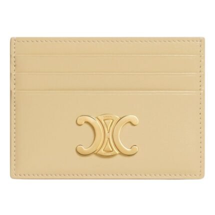 CELINE CARD HOLDER TRIOMPHE IN SHINY CALFSKIN PEBBLE