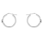 CELINE TRIOMPHE SPARKLE HOOPS IN STRASS AND BRASS WITH RHODIUM FINISH