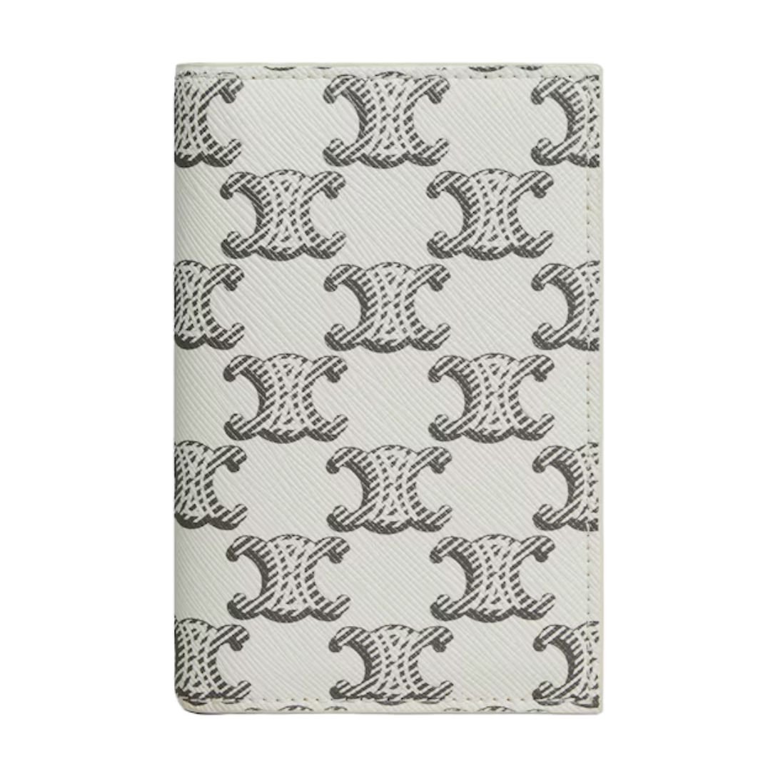 5 CELINE VERTICAL CARD HOLDER IN TRIOMPHE CANVAS TAN-ECRU