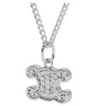 CELINE TRIOMPHE RHINESTONE NECKLACE IN BRASS WITH RHODIUM FINISH AND CRYSTALS