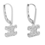 CELINE TRIOMPHE RHINESTONE EARRINGS IN BRASS WITH RHODIUM FINISH AND CRYSTALS