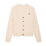 CELINE TRIOMPHE CARDIGAN IN CABLE KNIT CASHMERE BLACK