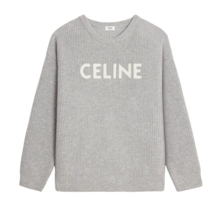 CELINE OVERSIZED SWEATER IN RIBBED WOOL BLACK