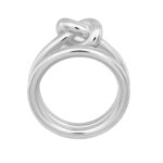CELINE KNOT DOUBLE RING IN BRASS WITH RHODIUM FINISH