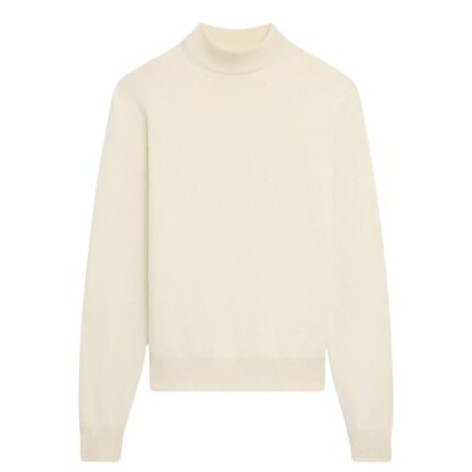 CELINE TRIOMPHE HIGH COLLAR SWEATER IN WOOL BLACK