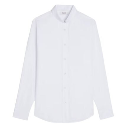 CELINE LOOSE SHIRT WITH INVERTED COLLAR IN COTTON POPLIN BLACK