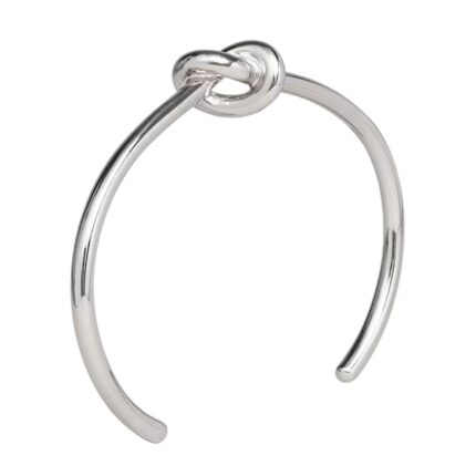 CELINE KNOT EXTRA THIN BRACELET IN BRASS WITH RHODIUM FINISH